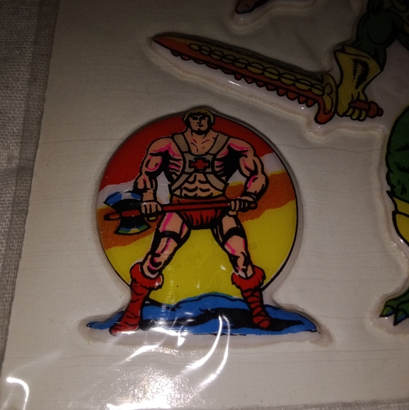 New Old Stock He-Man And The MASTERS Of The Universe Puffy Stickers Unpunched - Picture 9 of 11